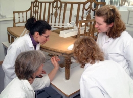 MATC students with Senior Conservator/Lecturer Kate Gill